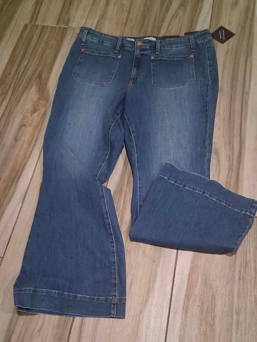 Ava & Viv Medium Blue Wide-Leg Denim Jeans